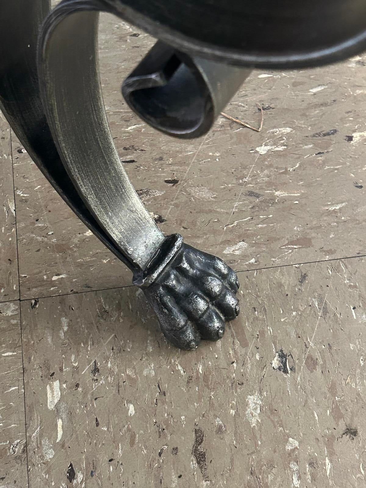 Stylish Slate Top Coffee Table with Wrought Iron Legs