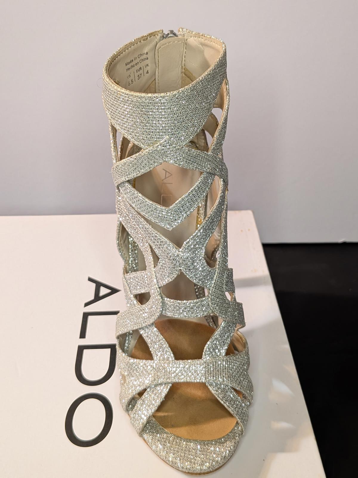 ALDO Abavia Strappy Heels - Women's Silver Sandals Size 6.5