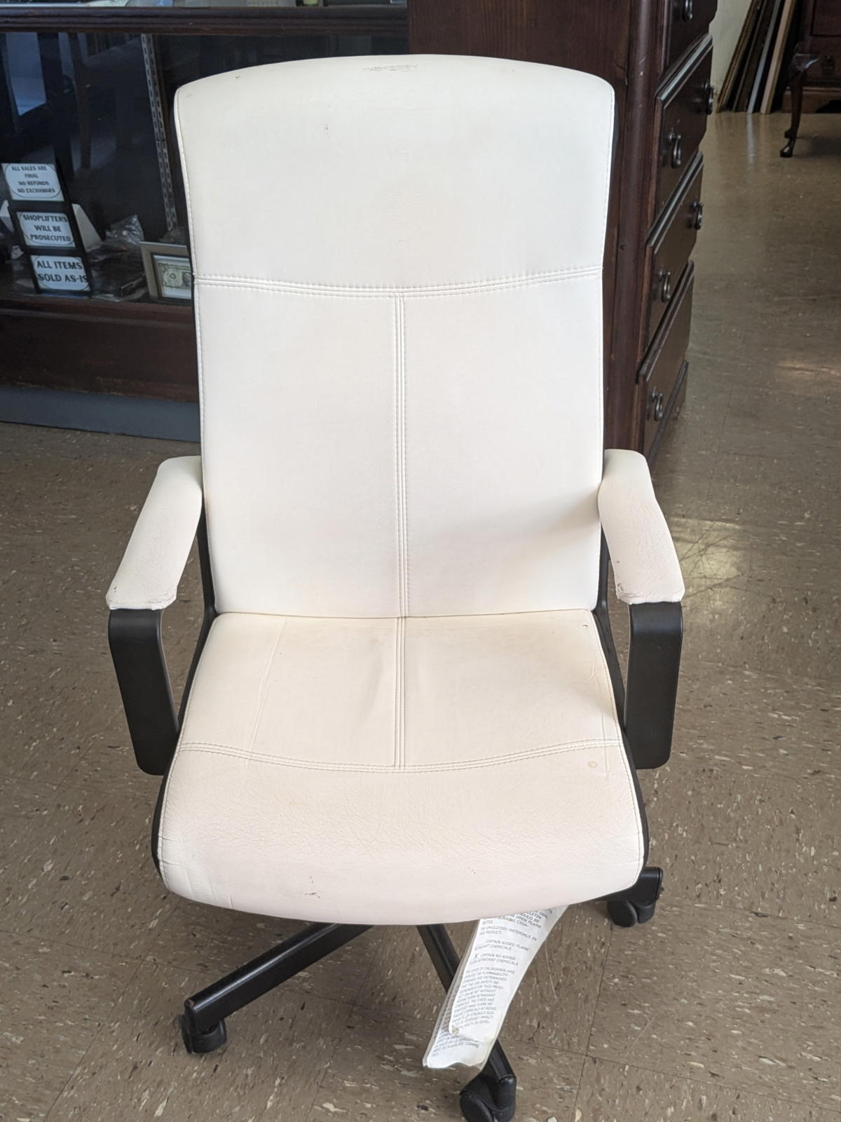Modern Office Chair with Cream Upholstery