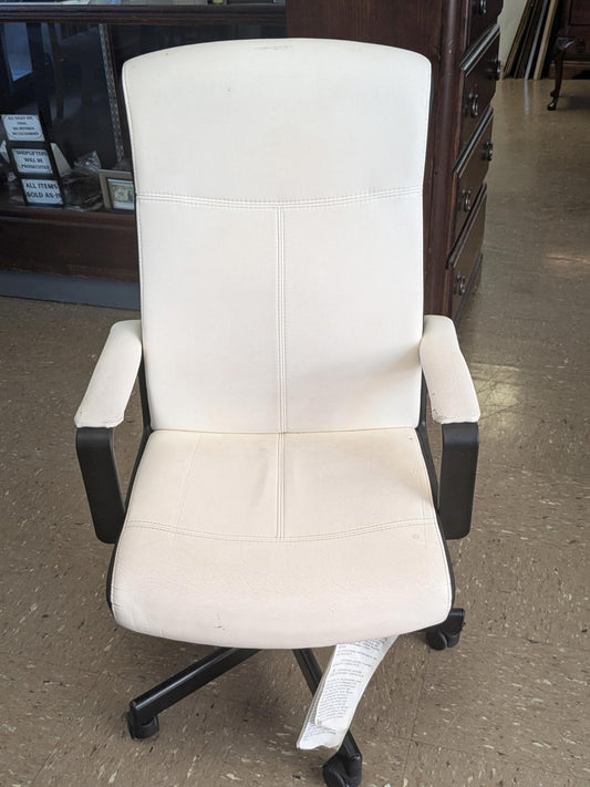 Modern Office Chair with Cream Upholstery