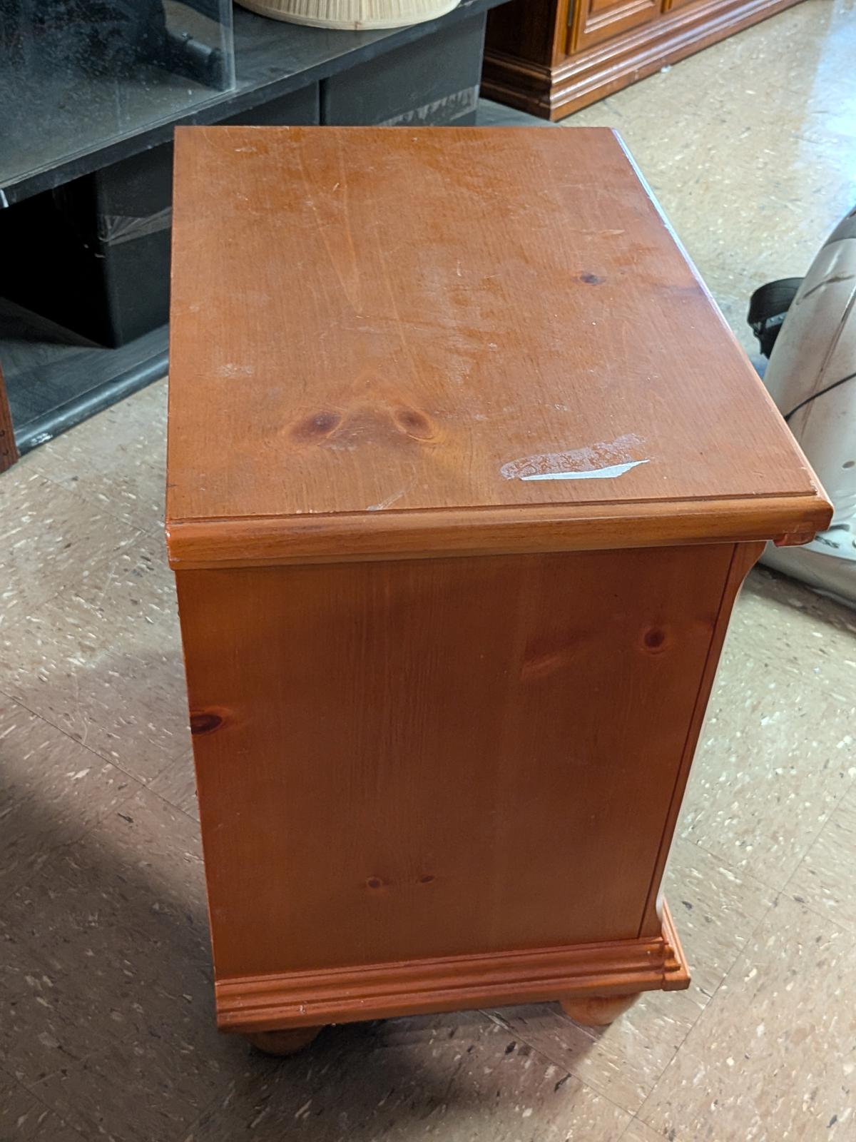 Rustic Wooden Nightstand with Double Drawers