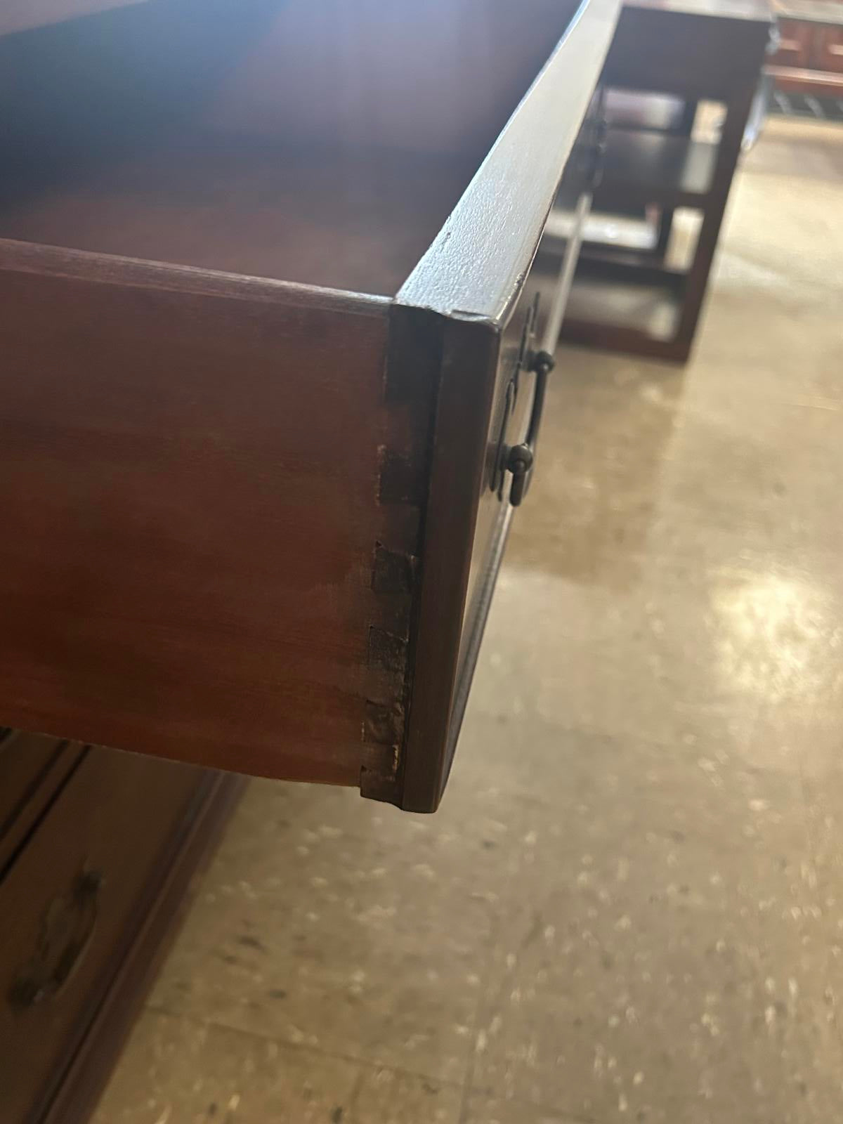 Elegant Vintage Wooden Dresser with Brass Handles