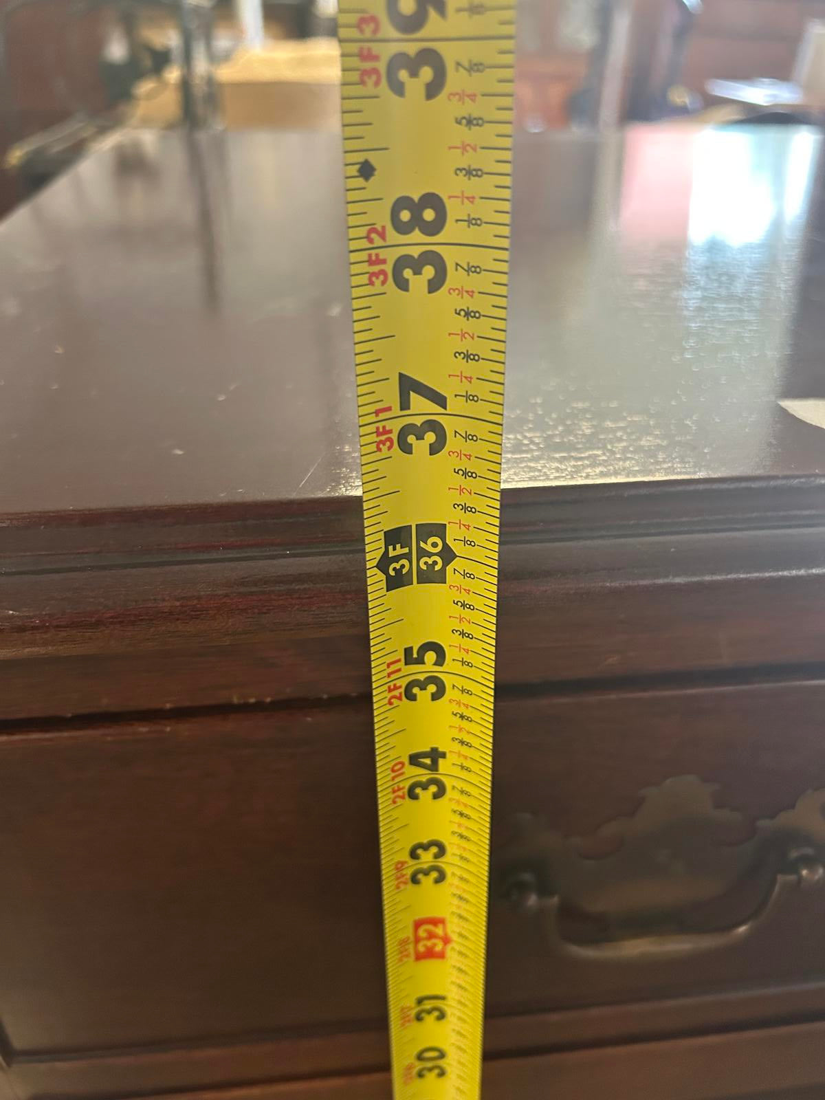 Elegant Vintage Wooden Dresser with Brass Handles