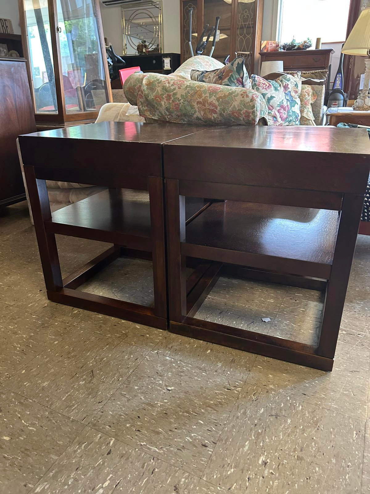 Modern Solid Wood End Table Set