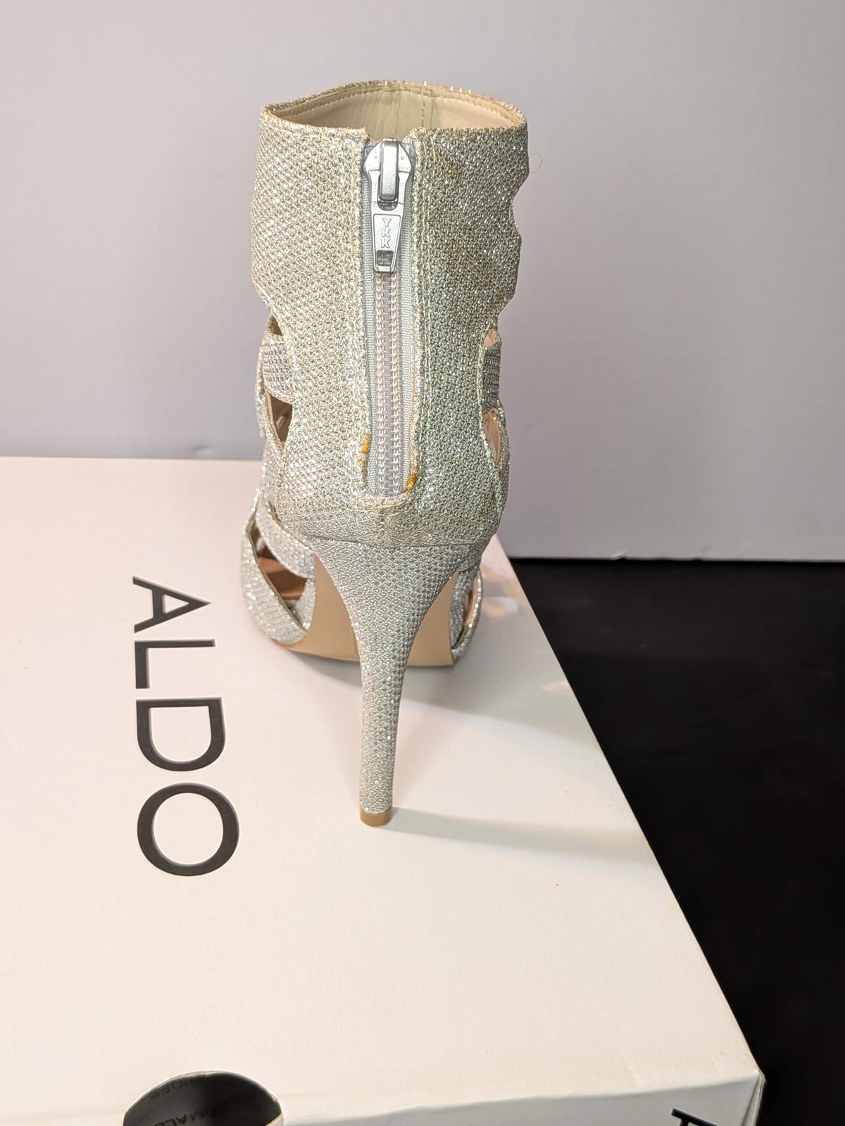 ALDO Abavia Strappy Heels - Women's Silver Sandals Size 6.5