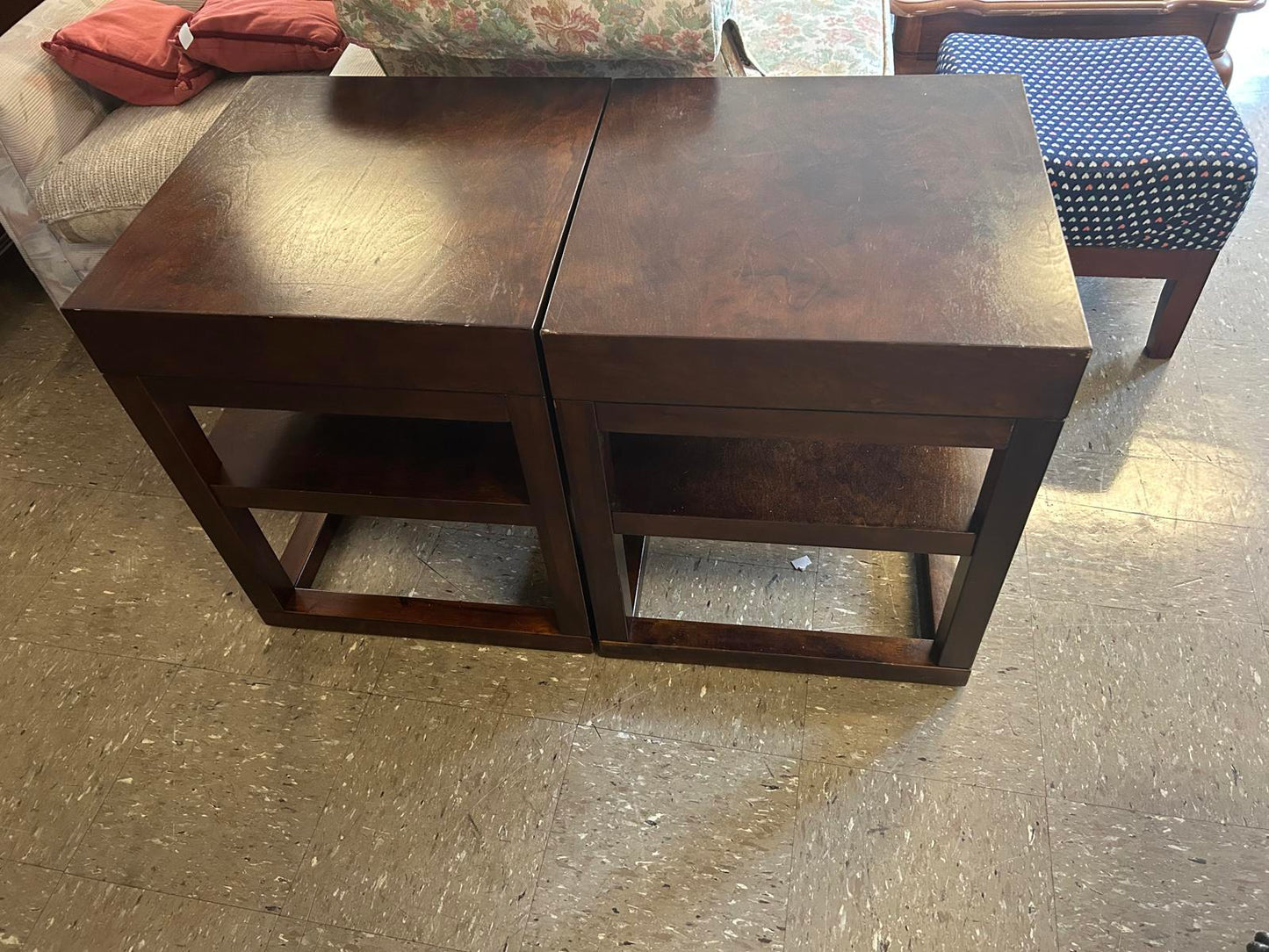 Modern Solid Wood End Table Set