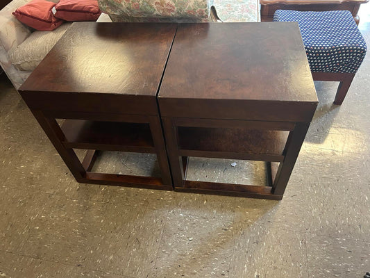 Modern Solid Wood End Table Set