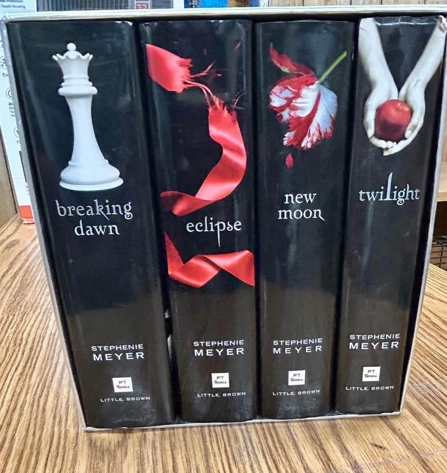 Book set of the Twilight Saga by Stephenie Meyer.