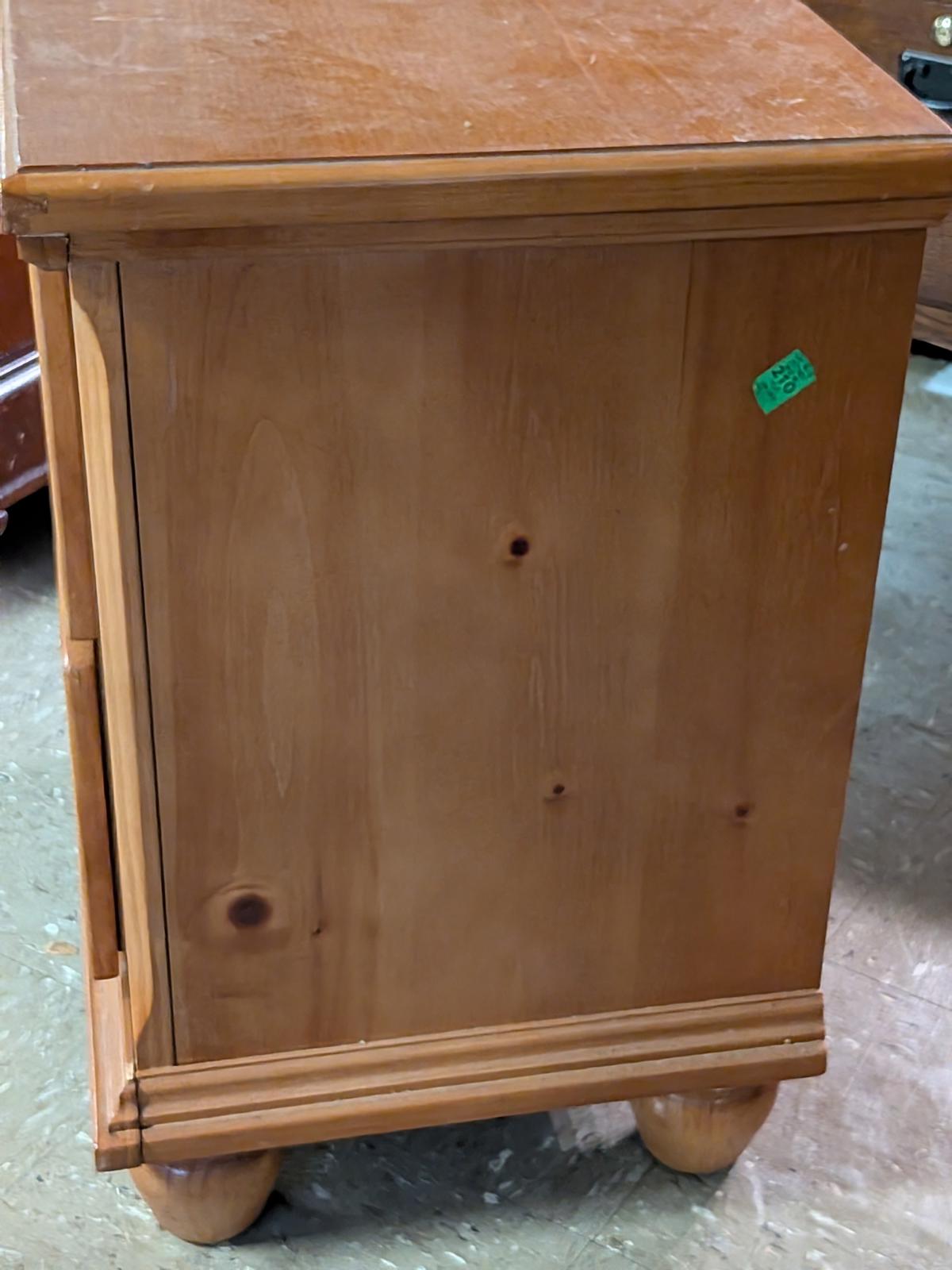 Rustic Wooden Nightstand with Double Drawers