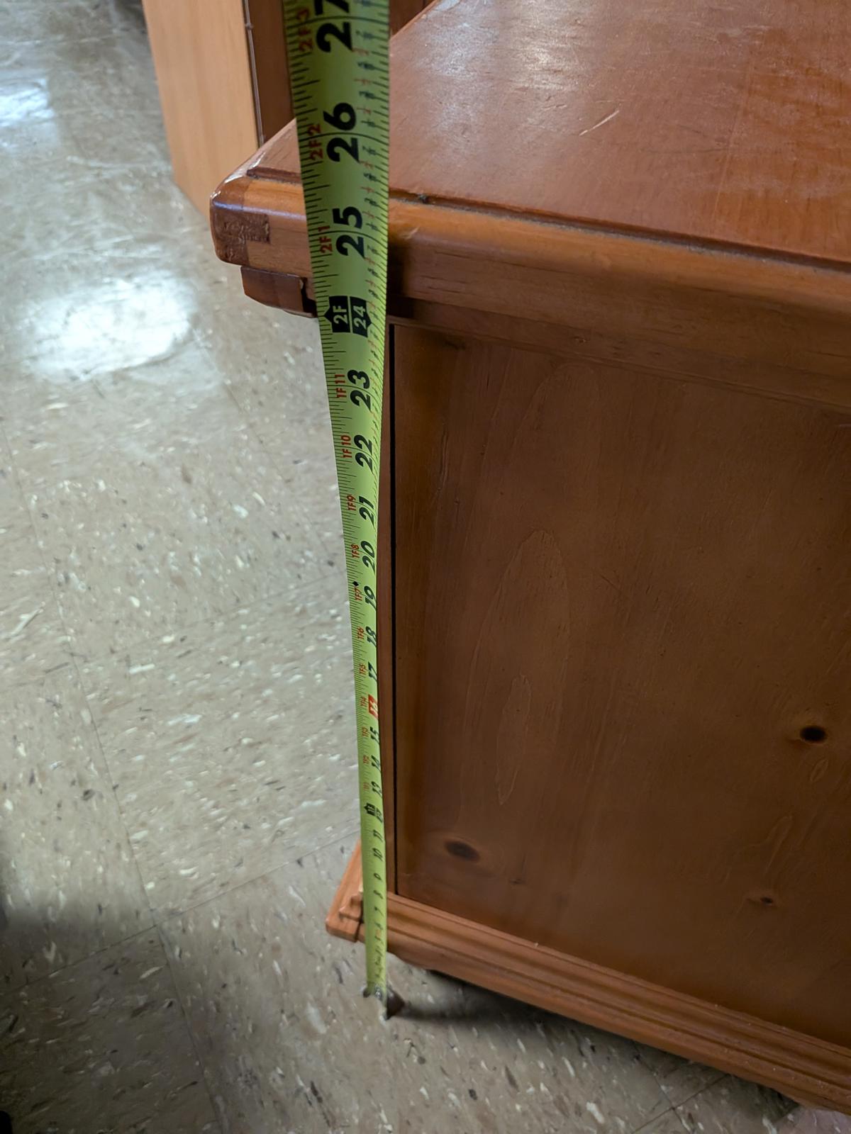 Rustic Wooden Nightstand with Double Drawers