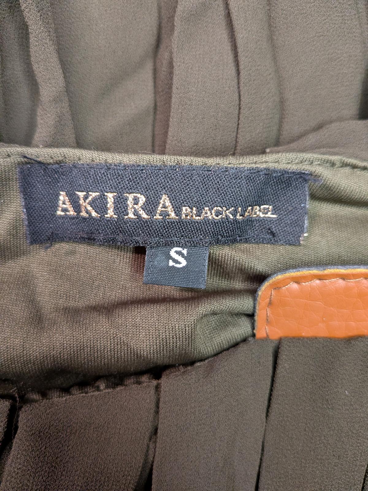 Stylish AKIRA Black Label Pleated Dress in Olive Green