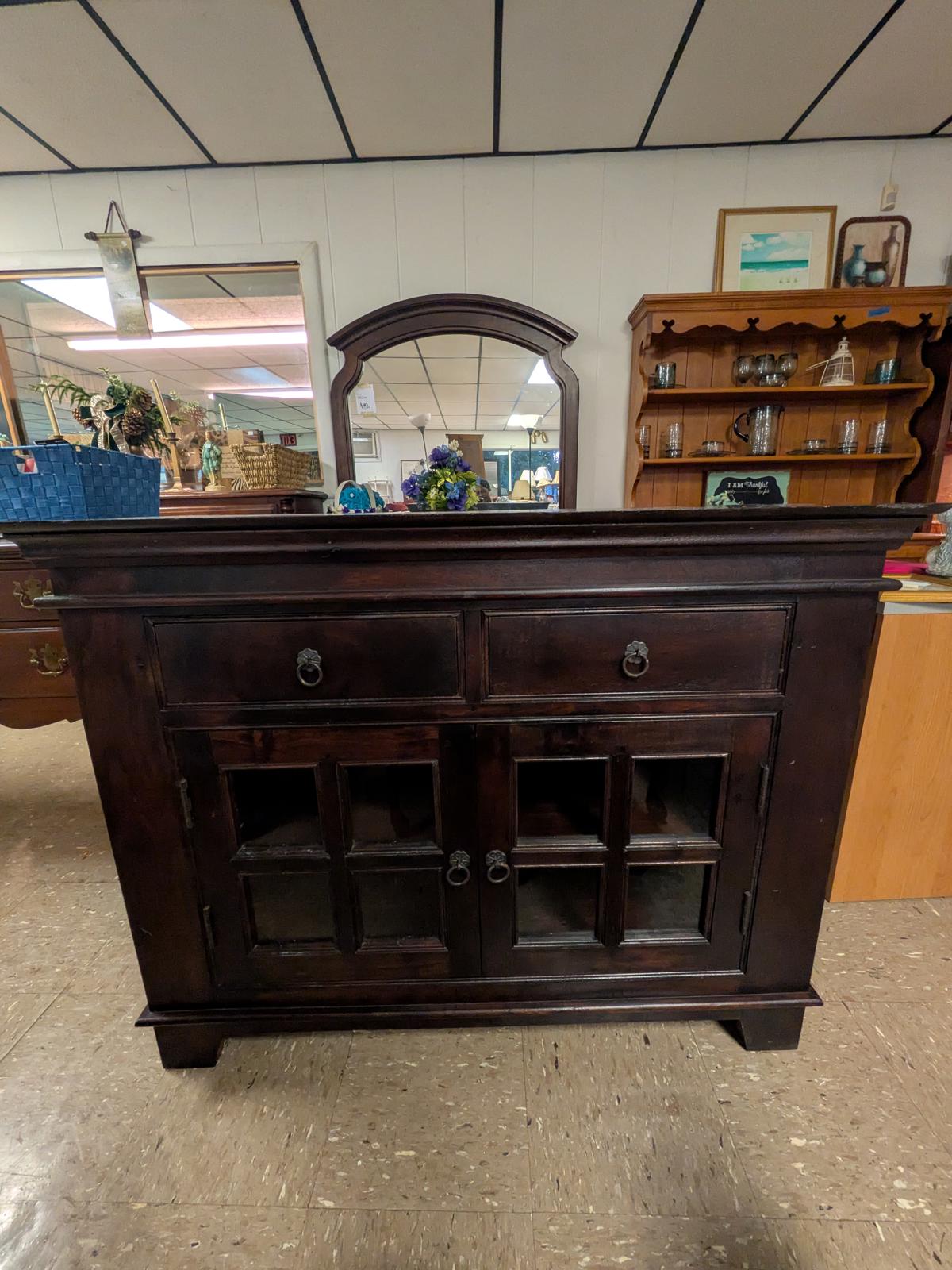 Elegant Vintage Wooden Credenza