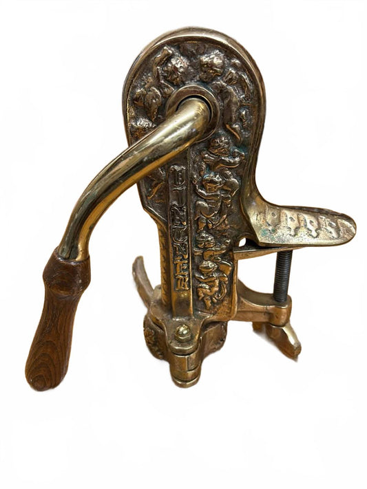 Vintage Brass Corkscrew with Ornate Design
