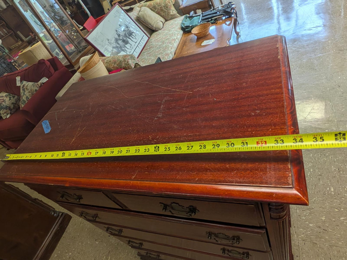 Vintage Mahogany 6-Drawer Chest of Drawers