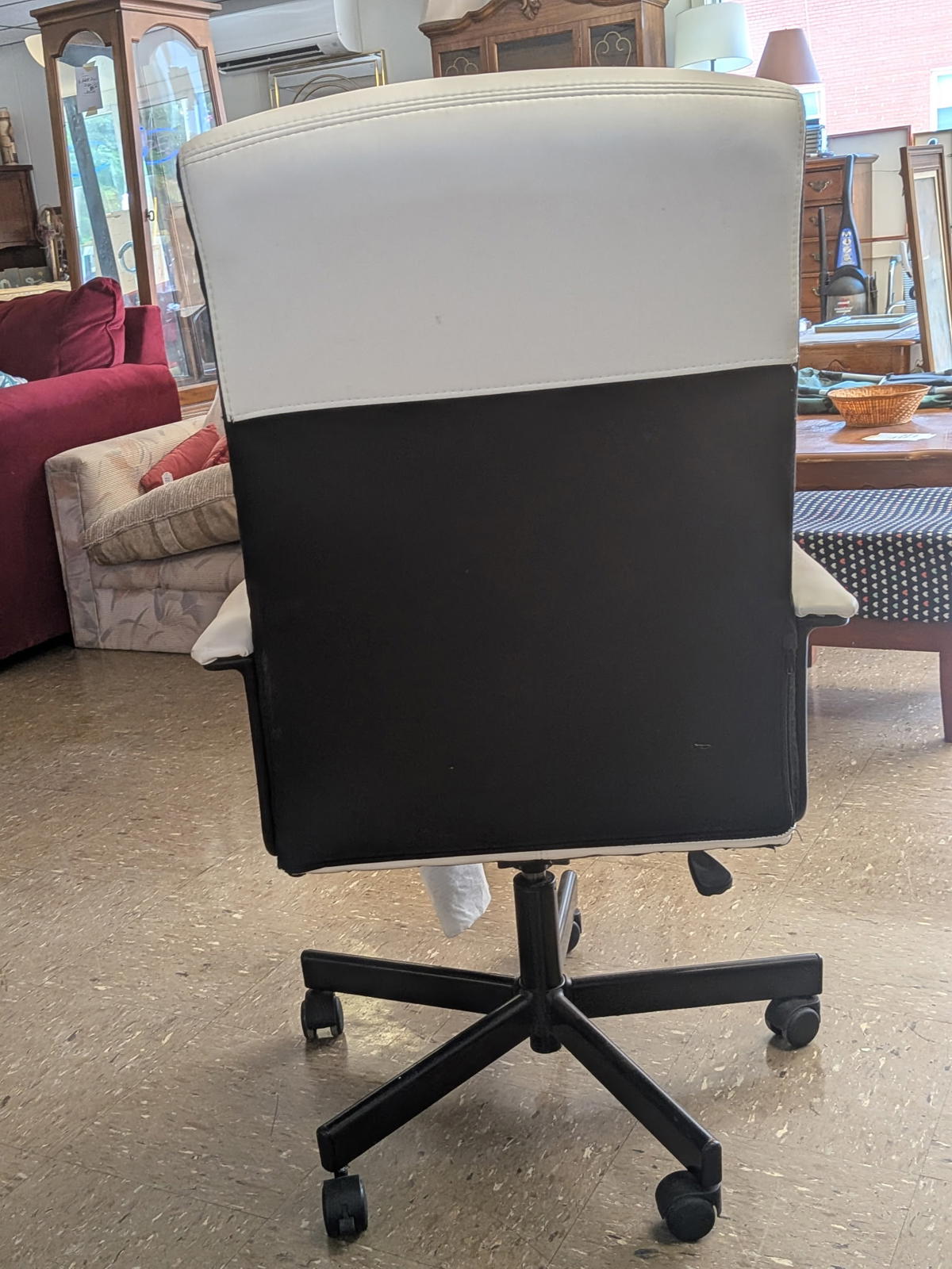Modern Office Chair with Cream Upholstery