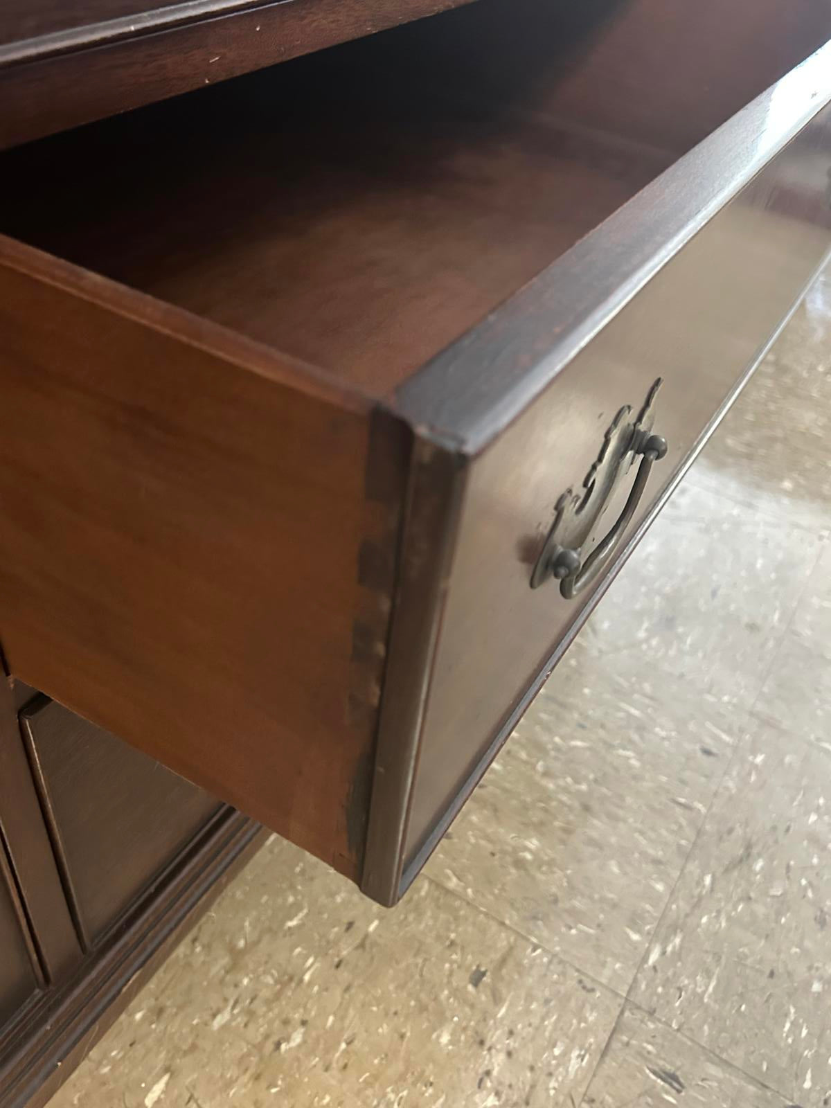Elegant Vintage Wooden Dresser with Brass Handles