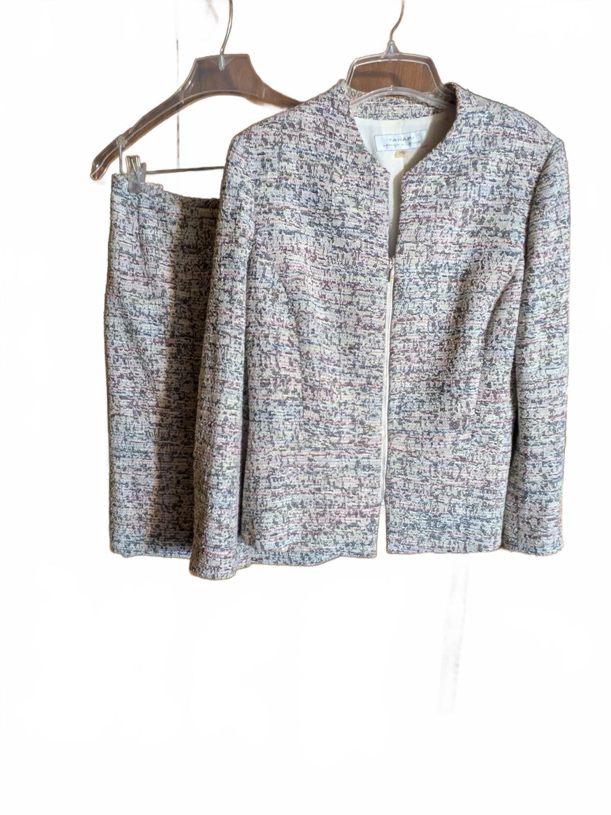 TAHARI Arthur S. Levine Tweed Jacket and Skirt Set - Size 14