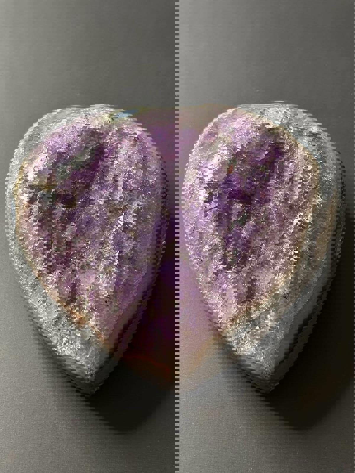 Heart-Shaped Amethyst Geode Crystal