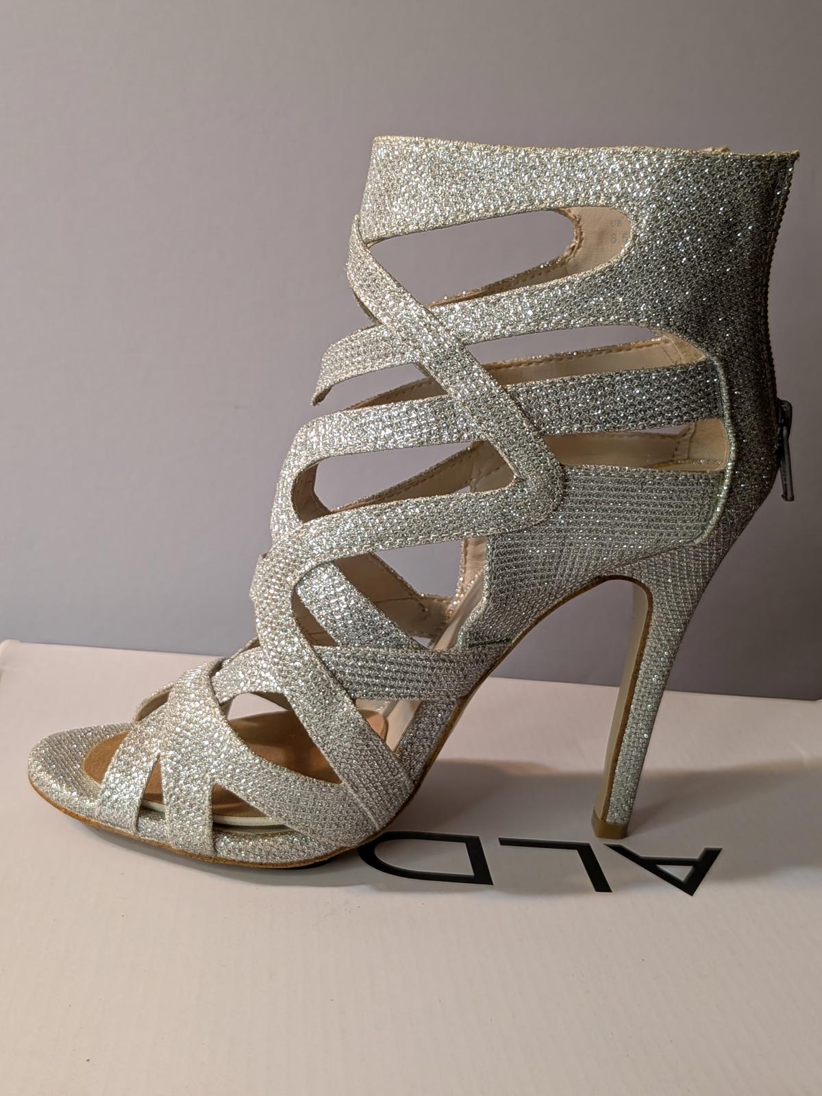 ALDO Abavia Strappy Heels - Women's Silver Sandals Size 6.5