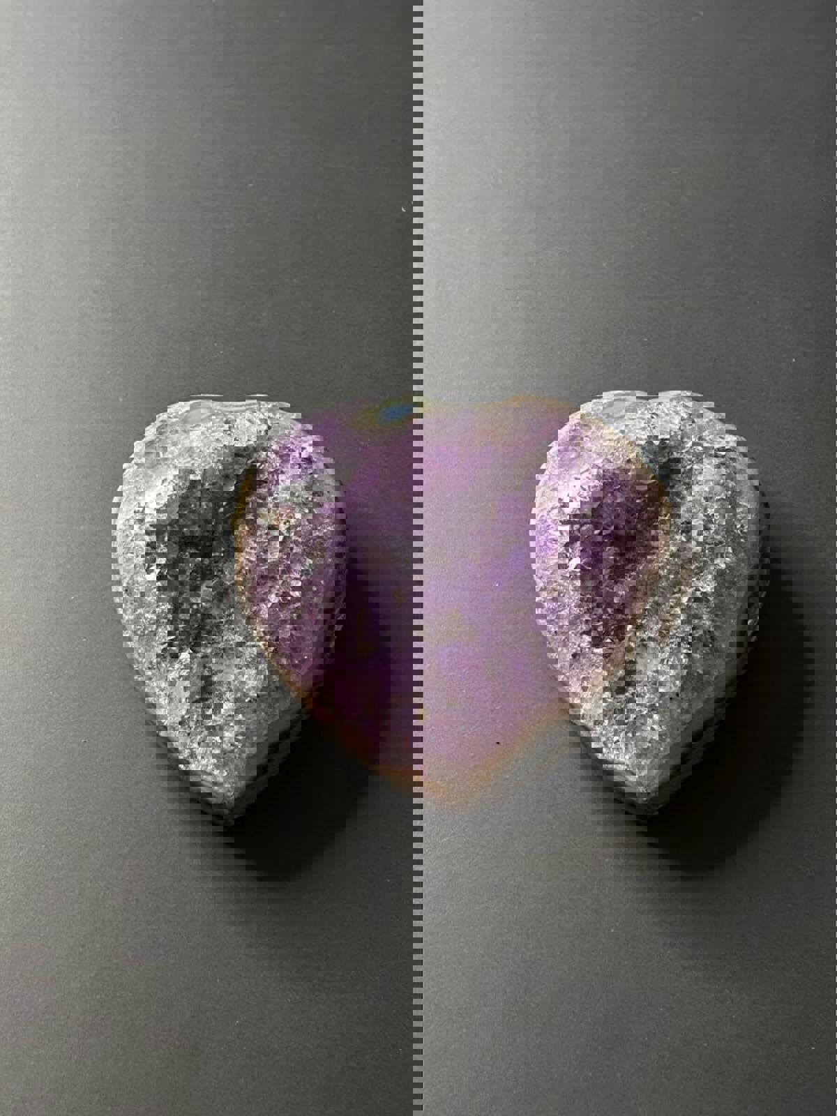 Heart-Shaped Amethyst Geode Crystal