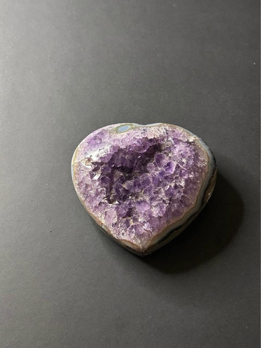 Heart-Shaped Amethyst Geode Crystal