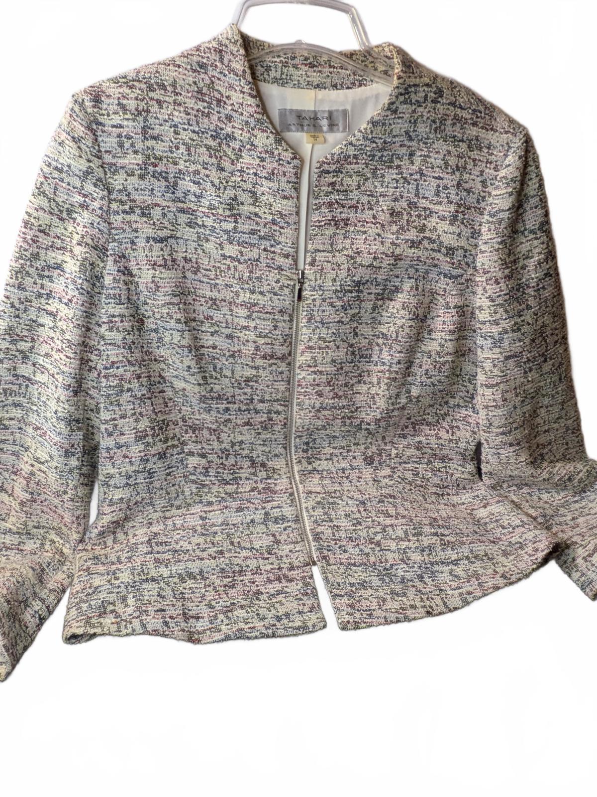 TAHARI Arthur S. Levine Tweed Jacket and Skirt Set - Size 14