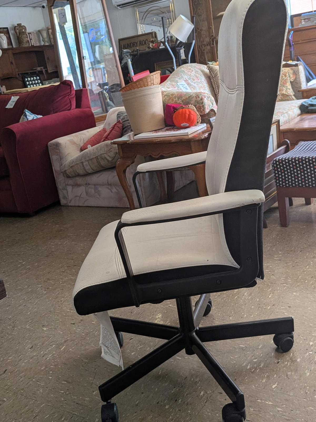 Modern Office Chair with Cream Upholstery